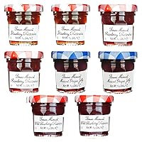 Gift Box of 8 Bonne Maman Mini 1 oz. Jars (2 each of Strawberry, Raspberry, Grape & Blueberry)