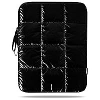 Puffy Laptop Sleeve 12 Inch Black, Waterproof Carrying Case Bag for Women, Fluffy Computer iPad Pro 11 Case, Compatible with 10.9