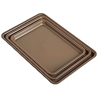 Anolon Gourmet Nonstick Bakeware Set with Nonstick Cookie Sheets / Baking Sheets - 3 Piece, Bronze Brown