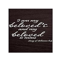 I Am My Beloved's And My Beloved Is Mine Framed Canvas Paintings Christian Catholic Religious Cute Framed Canvas Pictures Print Wall Art Motto Decor Housewarming Gift for Hallway Hotels Bathroom 12x12