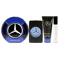 Mercedes-Benz Man Gift Set Perfumes for Men - Contains 0.5 oz and 3.4 oz of EDP Spray and 3.4 oz of Shower Gel - Aromatic Woody Fruity Scents - Opens with Notes of Ambrette Seeds and Pear - 3 pc