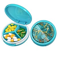Serfeymi Small Pill Box, Pill Case for Purse & Pocket, 3 Compartments Waterproof Travel Pill Case Medication Organizer Storage for Vitamins, Pills, Fish Oil and Earrings, Studs