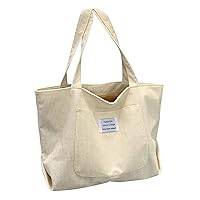 IQYU Motorhome Bags Letter Patch Decor Cord Shopper Bag Women's Shoulder Bags Women's Handbag Student Bag Tool Belt Bags