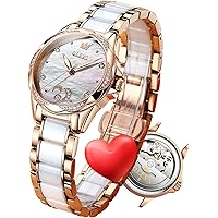 OLEVS Ceramics Women‘s Watch,Sliver Watches for Women,Two Tone Stainess Steeel Ladies Watches