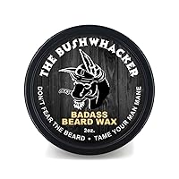 Badass Beard Care Beard Wax For Men - The Bushwhacker Scent, 2 oz - Softens Beard Hair, Leaves Your Beard Looking and Feeling More Dense