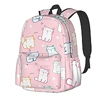 Cute Cat School Backpack Casual Sports Bookbag Travel Laptop Backpacks for Students Boys Girls