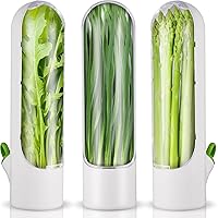 Herb Saver Pod Herb Keeper Vegetable Fresh Cilantro Containers for Refrigerator Keeping Bottle Herb Preserver for Mint Fridge Storage, Keeps Greens Fresh for 2-3 Weeks (3 Pcs)