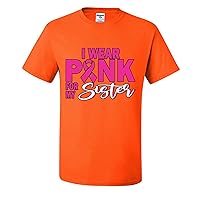 I Wear Pink for My Sister Survivor Breast Cancer Awareness Mens T-Shirts