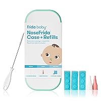 NoseFrida Case + Refills | Cleaning and Storage for Doctor-Recommended NoseFrida The Snotsucker Nasal Aspirator, Storage Travel Case, Bristle Cleaning Brush, Hygiene Filters, Baby Registry