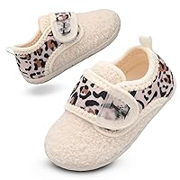 L-RUN Toddler Slippers for Girls Boys Warm Household Shoes Kids Winter Slippers with Microfleece Lining for Indoor Outdoor