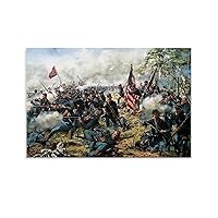 JRDTGW The Battle of Gettysburg Poster 4 Canvas Painting Wall Art Poster for Bedroom Living Room Decor 12x08inch(30x20cm) Unframe-style