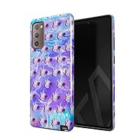 Compatible with Samsung Galaxy Note 20 Case Unicorn Head Cotton Candy Holographic Iridescent Rainbows Sparkle Water Heavy Duty Shockproof Dual Layer Hard Shell +Silicone Protective Cover