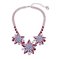 Betsey Johnson Womens Festive Star Bib Necklace