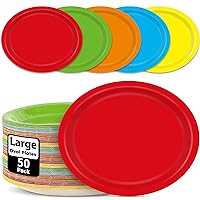 50 PCS Colorful Oval Paper Plates 11