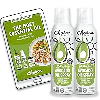 100% Pure Avocado Oil Spray, Keto and Paleo Diet Friendly, Kosher Cooking Spray for Baking, High-Heat Cooking and Frying (13.5 oz, 2 Pack) + Digital Recipe Book
