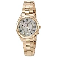 Seiko Watch SSQV068 Women’s Watch, Lukia Lady Gold Solar Radio, Titanium Model, White Butterfly Dial with Diamonds, Sapphire Glass, Enhanced Waterproof for Daily Life (10 ATM), Gold