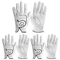 FINGER TEN Mens All Premium Soft Cabretta Leather Tour Fit Grip Left Hand Lh Right Hand Rh with Cadet Size Golf Gloves Value 3 Pack Size from Small to XXL