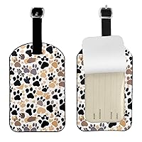 Cute Dog Paw Prints Luggage Tag Hang Tag, 1 Piece Luggage Tag, Leather Luggage Tag, for Suitcase and Travel Bag