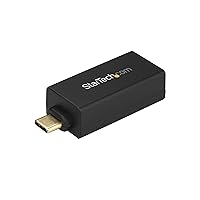 StarTech.com USB C to Gigabit Ethernet Adapter - 1Gbps NIC USB 3.0/USB 3.1 Type C Network Adapter - 1GbE USB-C to RJ45/LAN Port Thunderbolt 3 Compatible Windows MacBook Pro Chromebook (US1GC30DB)