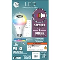 LED+ Color Changing Speaker LED Light Bulb with Remote, 9W, Daylight + Multicolor, A21 (1 Pack)