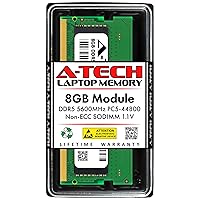 A-Tech 8GB DDR5 5600MHz PC5-44800 CL46 SODIMM 1.1V Non-ECC Unbuffered SO-DIMM 262-Pin Laptop RAM Memory Upgrade Module