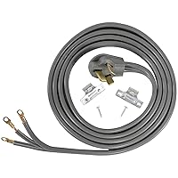 Certified Appliance Accessories 50-Amp Appliance Power Cord, 3 Prong Range Cord, 3 Wires with Eyelet Connectors, 10 Feet, Copper Wire