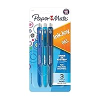 Paper Mate InkJoy Gel Pens, Medium Point, Blue Assorted, 3 Count