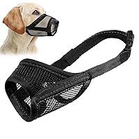 LUCKYPAW Dog Muzzle, Mesh Muzzle for Small Medium Large Dogs, Soft Dog Muzzle to Prevent Biting Chewing, Drinkable Breathable Adjustable Puppy Muzzle(XL(Snout: 8¾