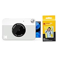 Kodak PRINTOMATIC Digital Instant Print Camera (Grey) with Kodak 2ʺx3ʺ Premium ZINK Photo Paper (50 Sheets)