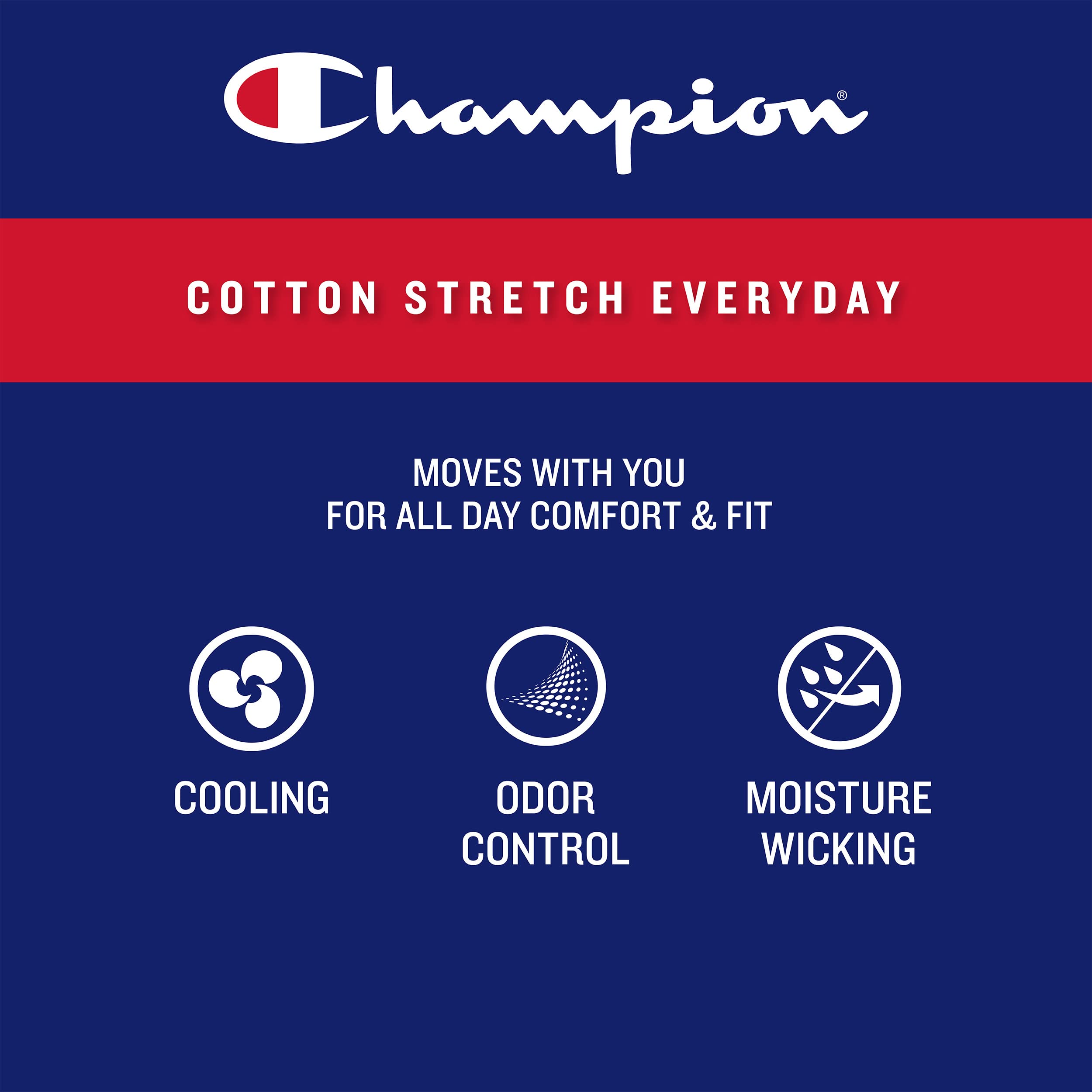 Champion Men Men's Cotton Stretch Boxer Briefs, 3 and 5 Packs Available