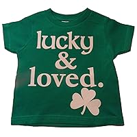 Baby Boys/Girls Lucky and Loved Irish Shamrock T-Shirt Green