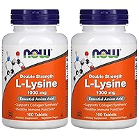 NOW Foods L-lysine 1000mg, 100 Count (Pack of 2)