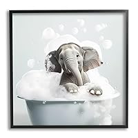 Stupell Industries Elephant Bubble Bath Framed Giclee Art by Lazar Studio