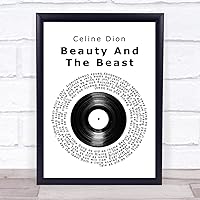 Beauty and The Beast Vinyl Record Song Lyric Quote Print