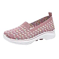 Summer Women's Spring and Summer Fashion Mesh Perforated Breathable Casual Shoes A Slip On Solid Wedges