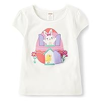 Gymboree Girls' and Toddler Embroidered Graphic Short Sleeve T-Shirts