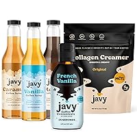 Concentrate & Premium Coffee Syrup & Collagen Creamer - Perfect for Instant Iced Coffee - Hair, Skin & Nail support with Collagen - Low Calorie, Coffee Flavoring Syrup