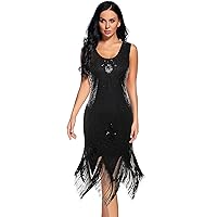 Plus Size 1920s Vintage Gatsby Fringed Flapper Dress Peacock Sequined Dress Roaring 20s Party Dress