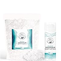 Natural Elephant Ultimate Magnesium Hydration Bundle: Unscented Body Lotion & 1lb Bath Flakes