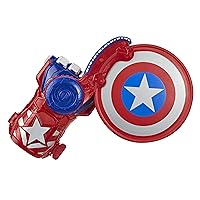 Marvel Nerf Power Moves Avengers Captain America Shield Sling Disc-Launching Toy for Kids Roleplay, Toys for Ages 5 and Up (Amazon Exclusive)