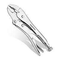 WORKPRO Locking Pliers, 4-inch Curved Jaw Vice Grips pliers, Chromium-Vanadium Steel Locking Pliers with Wire Cutter, Locking Adjustable Vise Grips for Clamping Twisting Welding