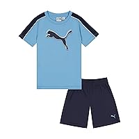 PUMA boys Performance Logo T-shirt & Athletic Short SetShorts Set