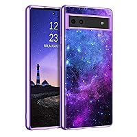 GUAGUA Compatible with Google Pixel 6A 5G Case 2022 6.1 Inch Glow in The Dark Noctilucent Luminous Space Nebula Slim Fit Cover Protective Anti Scratch Cases for Google Pixel 6A, Blue Nebula