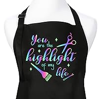 Plum Hill You Are the Highlight of My Life Colorful Hair Stylist Apron with Pockets for Women, Hairdresser Apron