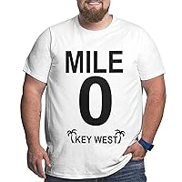 Mile 0 Key West Big Size Men's T-Shirt Mens Soft Shirts T-Shirt Sleeve T-Shirt