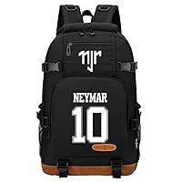 Lightweight Backpack Neymar JR Soccer Stars Graphic Knapsack Casual Canvas Large Capacity Laptop Bag with Front Pocket