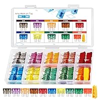 Chanzon UL Listed Standard Blade Fuse Assortment Kit ATC ATO APR 10 Values 5 Each:2A,3A,5A,7.5A,10A,15A, 20A, 30 Amp,35A,40A Spare Auto Fuses Set Assorted 32V 12V Car Truck RV Automotive Motor 50 Pack