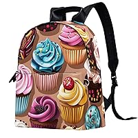 Travel Backpack for Men,Backpack for Women,Cartoon Cupcake Colorful,Backpack