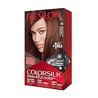 Revlon Colorsilk Beautiful Color, Permanent Hair Dye with Keratin, 100% Gray Coverage, Ammonia Free, 44 Medium Reddish Brown