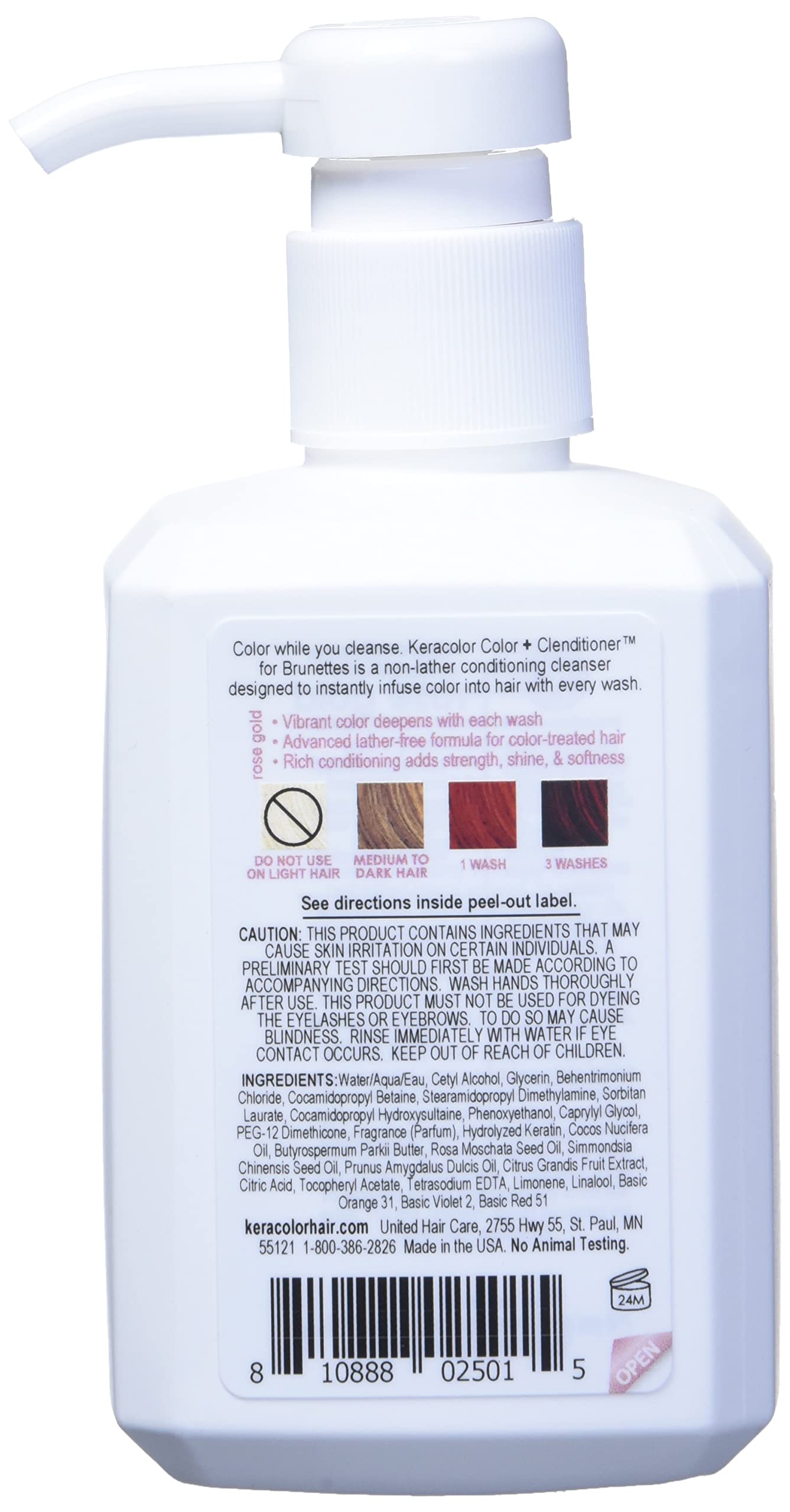 Keracolor Clenditioner for Brunettes ROSE GOLD Hair Dye - Semi Permanent Hair Color Depositing Conditioner, Cruelty-free, 12 Fl. Oz.